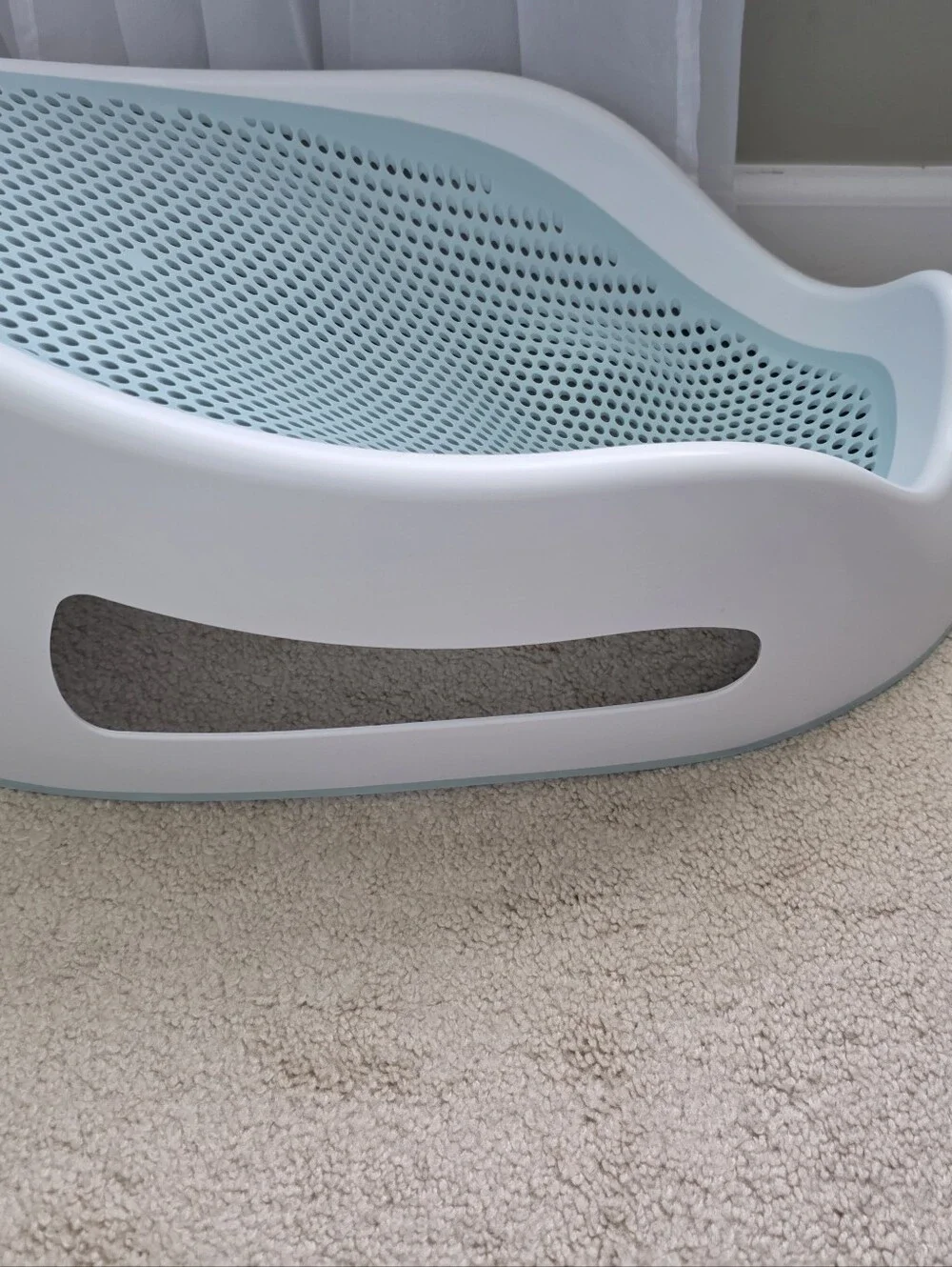 Baby Bath Support Tub - White Frame with Light Blue Insert